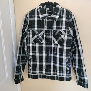 Saint Morta  Mens faux Sherpa flannel jacket M streetwear black navy